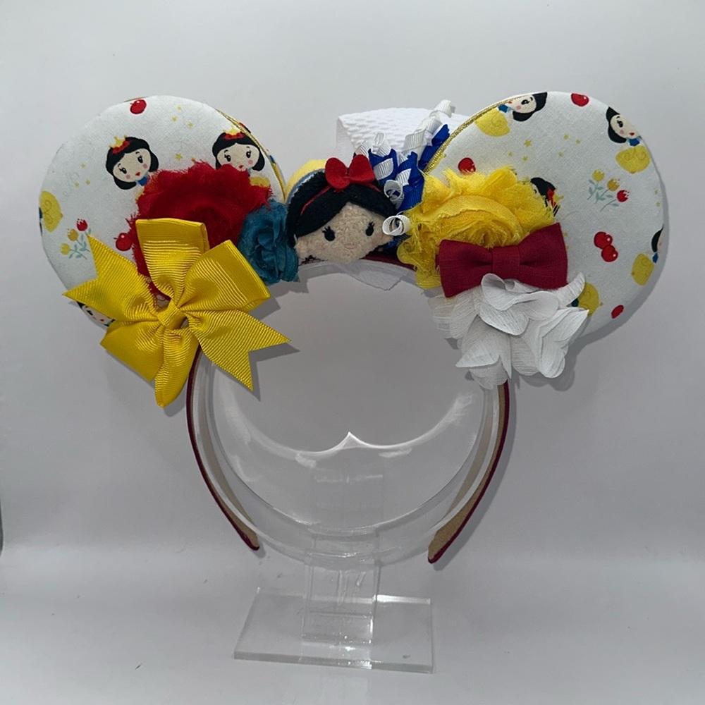 Snow White Inspired Minnie Ears Headband with Tsum Tsum